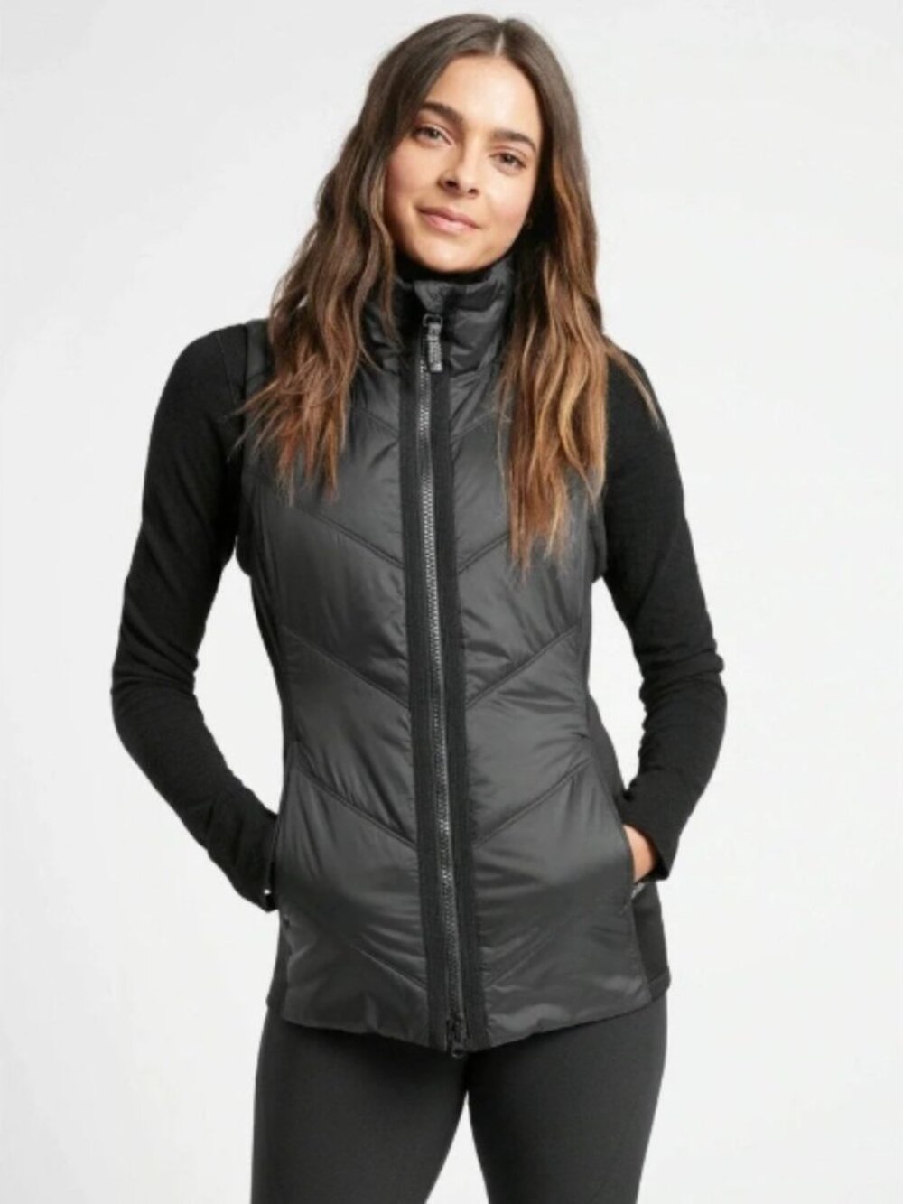Athleta Rock Ridge PrimaLoft Vest size XL Tall black quilted insulated
